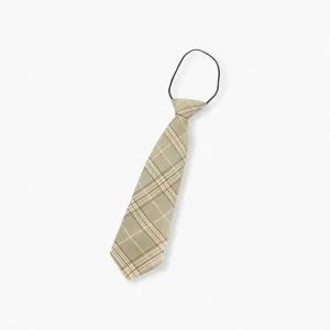 고품질 교복 체크 자동 넥타이(베이지) 타이 자동넥타이 체크넥타이 (WE70262)