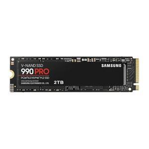 삼성 990 PRO NVMe M.2 SSD, 2TB, PCIe 4.0, 7,450MB/s 읽기, 6,900MB/s 쓰기, 내부 게임 및 비디오 편집, MZ-V9P2T0BW