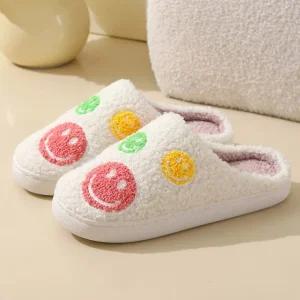발따뜻한 사무실 여성실내화 신발 뽀글이 깜찍한 학교 용슬리퍼 남성 여성 실내 스마일슬리퍼 털 방한 겨울