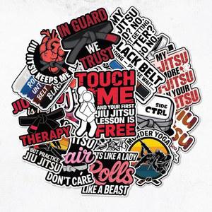 16 PCS 주짓수 스티커 브라질 주짓수 스티커 BJJ 데칼 헬멧용 방수 비닐 데칼 물병 노트북 스케이트보드 노트북 러기지 서핑보드 핸디 스크랩북