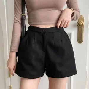 여성 뒷밴딩 모직 반바지 숏 팬츠  -WPN0492- 겨울