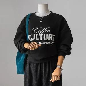 (안나앤플러스) 커핀 기모 프린팅 맨투맨[티셔츠DZ433] 빅사이즈