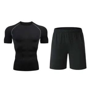 남성 반팔 반바지 트레이닝 세트 스포츠복 운동복