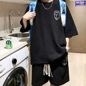 프린팅 반팔 세트 트레이닝 남성 상하복 루즈핏