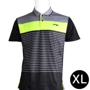 LiNing 트레이닝복 남성 반팔 티셔츠 카라 블랙XL (AA