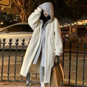 양털 SD-241116 뽀글이 베니그 레이어드 후드양털 롱점퍼 점퍼