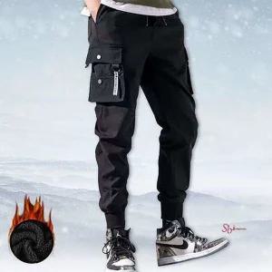 기모바지 조거 남자 여성 여자 남성 조커 팬츠 겨울 카고 따뜻한 포켓 트레이닝yza201