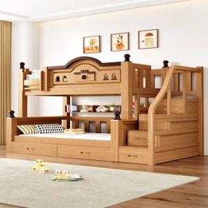 이층침대 원목 다기능 어린이 침대 소형 공간 활용