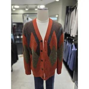 [지이크]파렌하이트 세이브존03 파렌하이트 가을 겨울 오렌지 아가일 패턴 가디건 FF-AGH (S42507712)