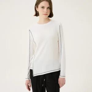 [보니스팍스] 사선절개 골지 티셔츠-BC42TS070