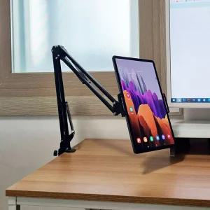 태블릿 탭 테이블 패드 거치대 전자출입명부 QR코드인강용 화상수업용품 용폰 디카스탠드 클램프 개방용 1