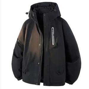 남성 겨울 프리스 후드 야상 화이트 오리털 패딩