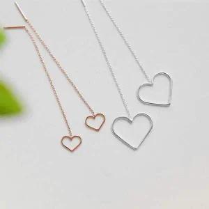 [콩심팥심]레볼루션 하트 롱 귀걸이 (White/Large)