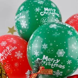 유치원 빨강 초록 크리스마스 펄풍선12P 장식용 행사장