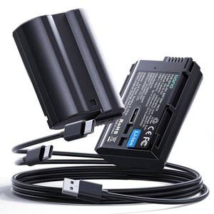 니콘 Z8, ZR, Zf, Z6III, D850, Z7II, Z6II, Z7, D7500, D750, Z5, D7200, D7100, D810 카메라용 2400mAh USB-C EN-EL15C 배터리, 완전 디코딩, 고속 충전식, 교체용 배터리