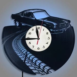 레트로 복고풍 엔틱 자동차 비닐 레코드 벽시계 현대호환 스포츠카 레이싱 아트 장식 매니아 홈 선워터 LED
