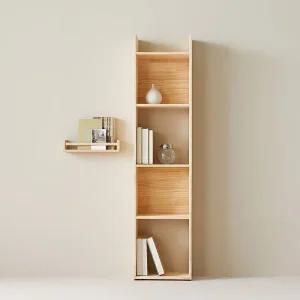 북쉘프 슬림 틈새 4단 원목 좁은 코너 디자인 400 책장 LGM242C