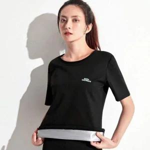 [콩심팥심]여자 블랙 땀복 반팔 티셔츠 트레이닝 헬스복 상의