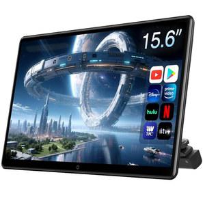 뒷좌석용 15.6인치 안드로이드 13 헤드레스트 모니터 자동차 TV 터치스크린 엔터테인먼트 시스템, 휴대폰 무선 미러링 동기화 화면 HDMI 블루투스 USB SD 4K 비디오 재생(2G+32G(1PC)) 지원