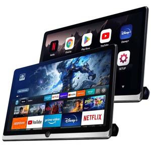 14인치 안드로이드 13 카 TV 헤드레스트 모니터 뒷좌석 엔터테인먼트 시스템, 터치스크린 지원 전화 무선 미러 링크, WiFi/HDMI/블루투스/멀티미디어 비디오 플레이어(4G+64G(2*PC))