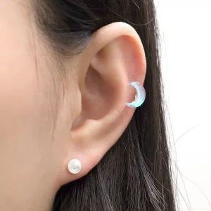 [콩심팥심]오로라 초승달 써지컬 스틸 피어싱 레이어드피어싱 베이직피어싱