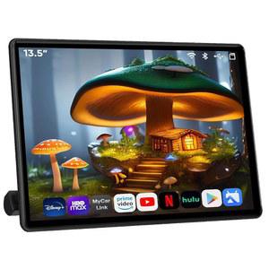 13.5인치 Android 13 자동차 TV, 뒷좌석 지원 전화용 터치스크린 헤드레스트 모니터 미러링 HDMI 동기화 화면 WiFi SD 카드 USB 미디어 플레이어(4G RAM+64G ROM(1*pc))