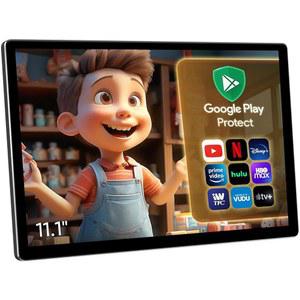 11.1인치 2K QLED 터치스크린 안드로이드 14 휴대용 자동차 TV, 뒷좌석 헤드레스트 모니터 멀티미디어 비디오 플레이어, 지원 전화 미러 링크 WiFi 블루투스, HDMI/RCA 입력 2G+32GB