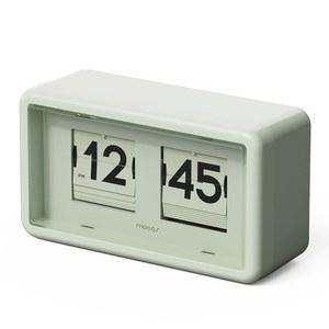 무아스 뉴트로 플립 데스크 시계, 레트로 디자인 오토 자동 회전 빈티지 플립, 배터리 구동, 오전/오후, 홈 데코 오피스 스쿨 호텔 카페(올리브)에 이상적입니다