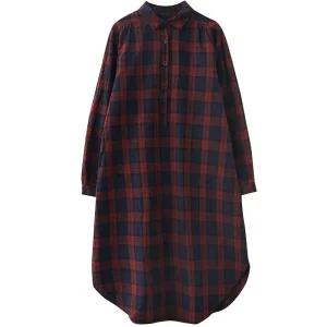 체크 남방블라우스 롱 겨울 긴셔츠남방 여성 오버핏 롱셔츠 박시 살안타템 간절기