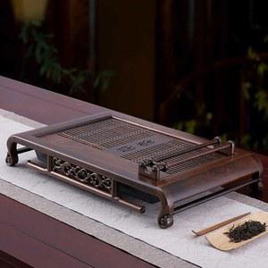 한당차판 도예 다도세트 집들이 월넛컬러 트레이 흑단은 다기세트 선물 대형 다판 쟁반