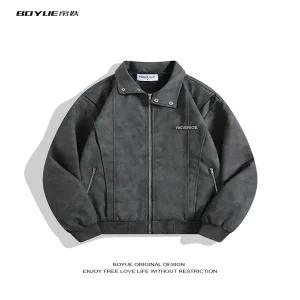 스웨이드 자켓 재킷 가죽 점퍼 세무 잠바 BOYUE 아메리칸 모터사이클 핑크 커플 캐주얼 디컨스트럭션 타이