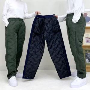 겨울 깔깔이바지(30-38까지) 방한 솜 밴딩 누빔 겨울 패딩 작업 바지