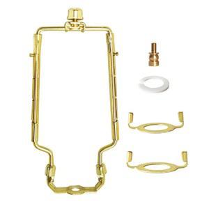 GY & CK 램프 하프 램프 쉐이드 홀더 키트 7~10인치 또는 7.5~10.5인치 높이 조절 가능, 1/2인치 그늘막, DIY 램프 부품 램프 쉐이드 하프, 황동, (1팩)