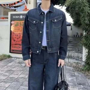 남자 청자켓 크롭 숏 데님 자켓 청청세트