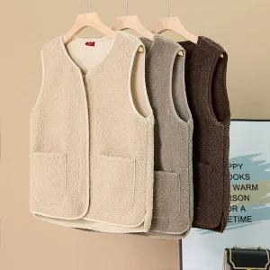 여성 양털 조끼 뽀글이 간절기 집업 겨울 후리스 플리스 엄마 성인 수면 조끼 빅사이즈 베스트