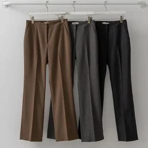 여성 가을 출근용 일자핏 레직기 스판 하객룩