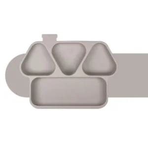 꼬꼬노리 유아 실리콘 흡착 식판 식기 무드그레이