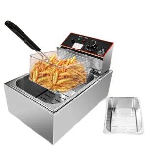전기 업소용  튀김기 10l 기계 디지털 전기튀김기 보호 바구니 튀김