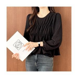 러브레터 셔링 깨퍼프 루즈핏 긴팔 블라우