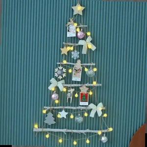 앵두전구 내츄럴 우드 벽트리 풀세트 크리스마스 트리 30P