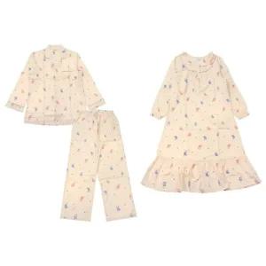 [갤러리아] [비비안]귀여운 고양이프린트 면기모 커플원피스잠옷(MP8873A GW8873A CR)