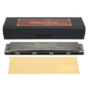 성인 학생 초보자를 위한 케이스가 있는 키 오브 G 24홀 디아토닉 하모니카 마우스 오르간 (블랙 키)