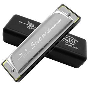 하모니카 아르모니카 마우스 오르간 블루스 키 오브 C 10 홀 20 톤 폴리포니 디아토닉 하프, 포크 재즈 팝을 위한 케이스 포함 음악 학생 교사 초급 선물