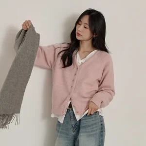 [제작] 심쿵 브이넥 니트 가디건 84545 빅사이즈 여성의류