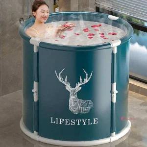 산소발생기욕조 국산 접이식 간이 이동식 휴대용 원형 반식욕기 가정용 반신욕 원터치식 70x고체산소 폴딩t