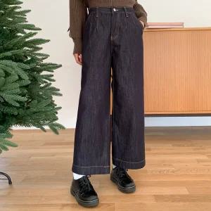 턴라미 와이드 생지 데님 기모 팬츠-1color