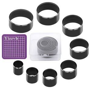 8개 가죽 원형 커터 도구 세트, 펀치 도구, DIY 공예용 고탄소강 공예 펀칭 다이 8 사이즈 20 25 30 35 40 45 50mm