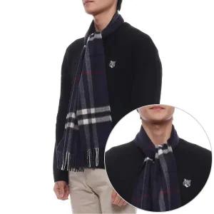 [버버리](마산점) 25FW 남성 체크 캐시미어 머플러 (8112641 INK BLUE M 25F)