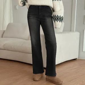 샌딩 워싱 세미 부츠컷 데님 팬츠 84807 빅사이즈 여성의류