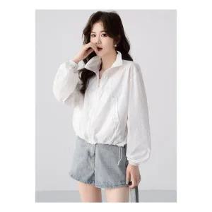 [라일리여성의류] Rly 스트링 크롭 바람막이 점퍼 여름자켓 꾸안꾸 데일